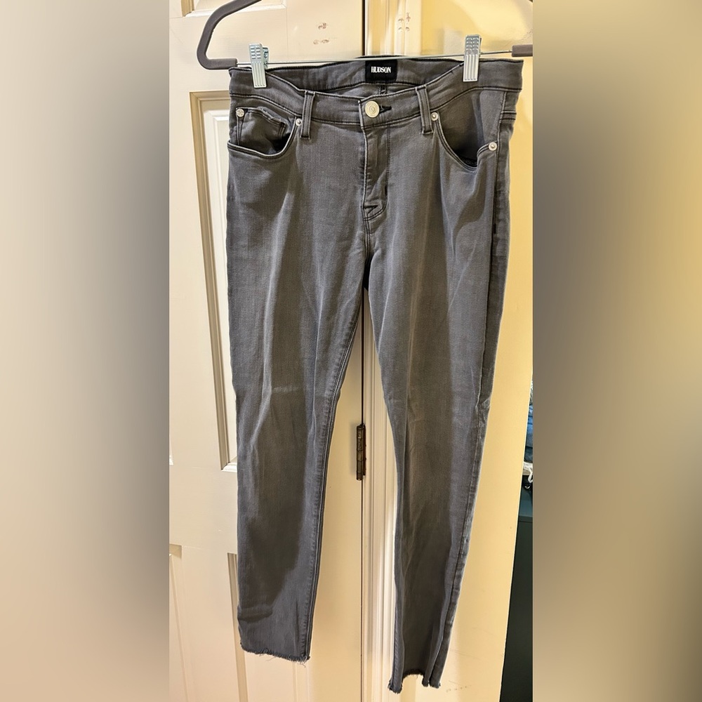 Gray Hudson Straight Ankle Jeans